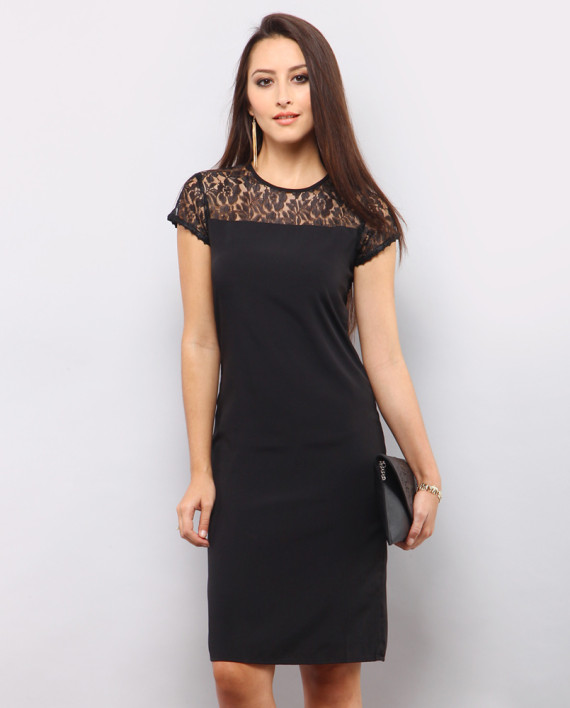 Trina Lace Dress – Black