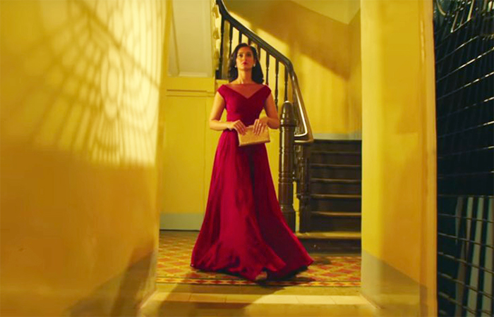 Ileana’s Red Evening Gown in rustom movie
