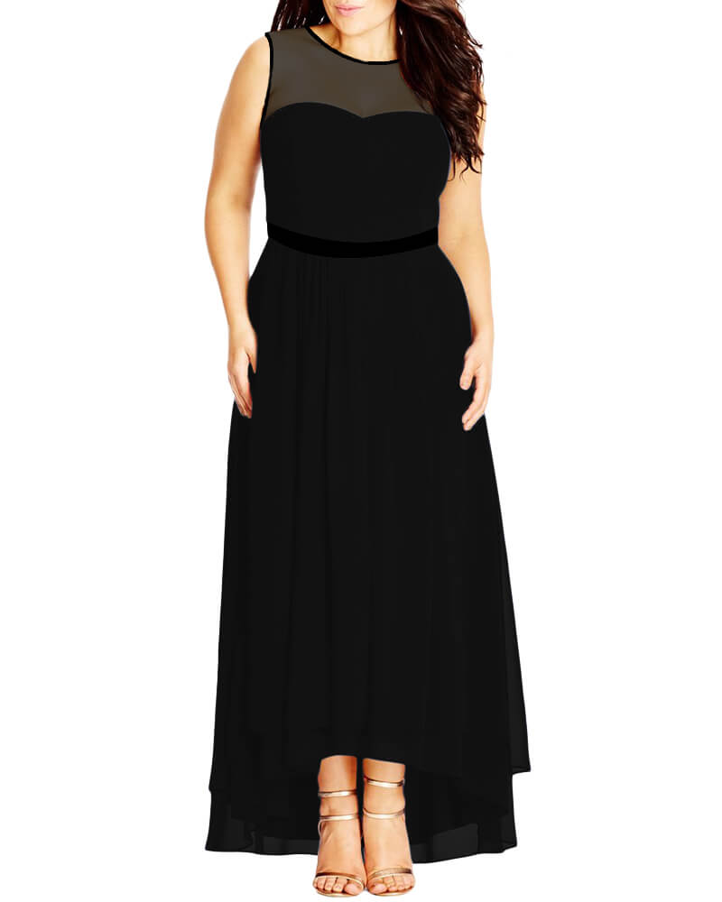 Jewel Encrusted Band Maxi Dress