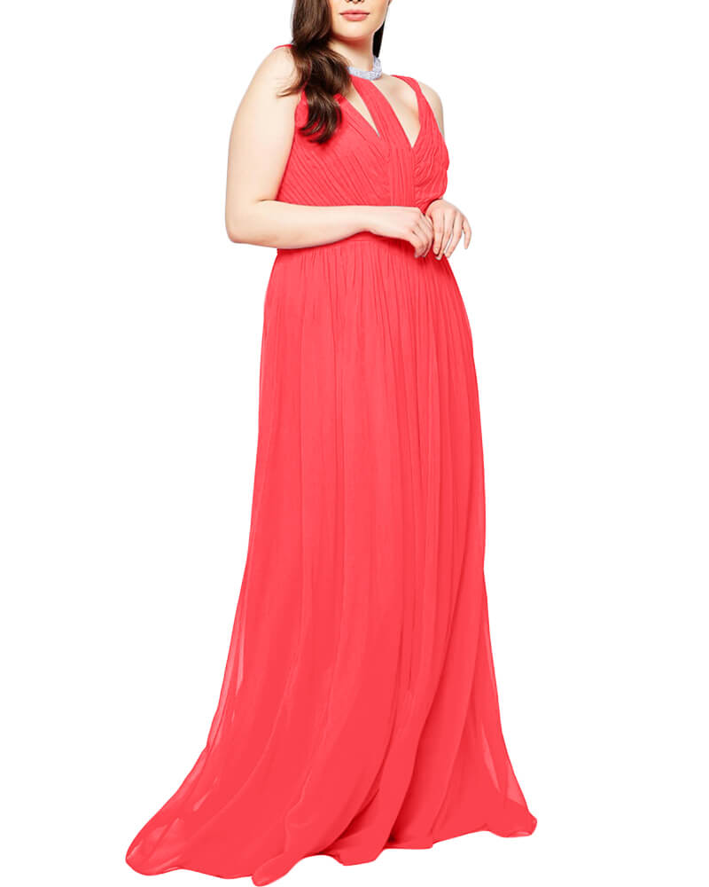 Panelled Chiffon Overlay Maxi Dress