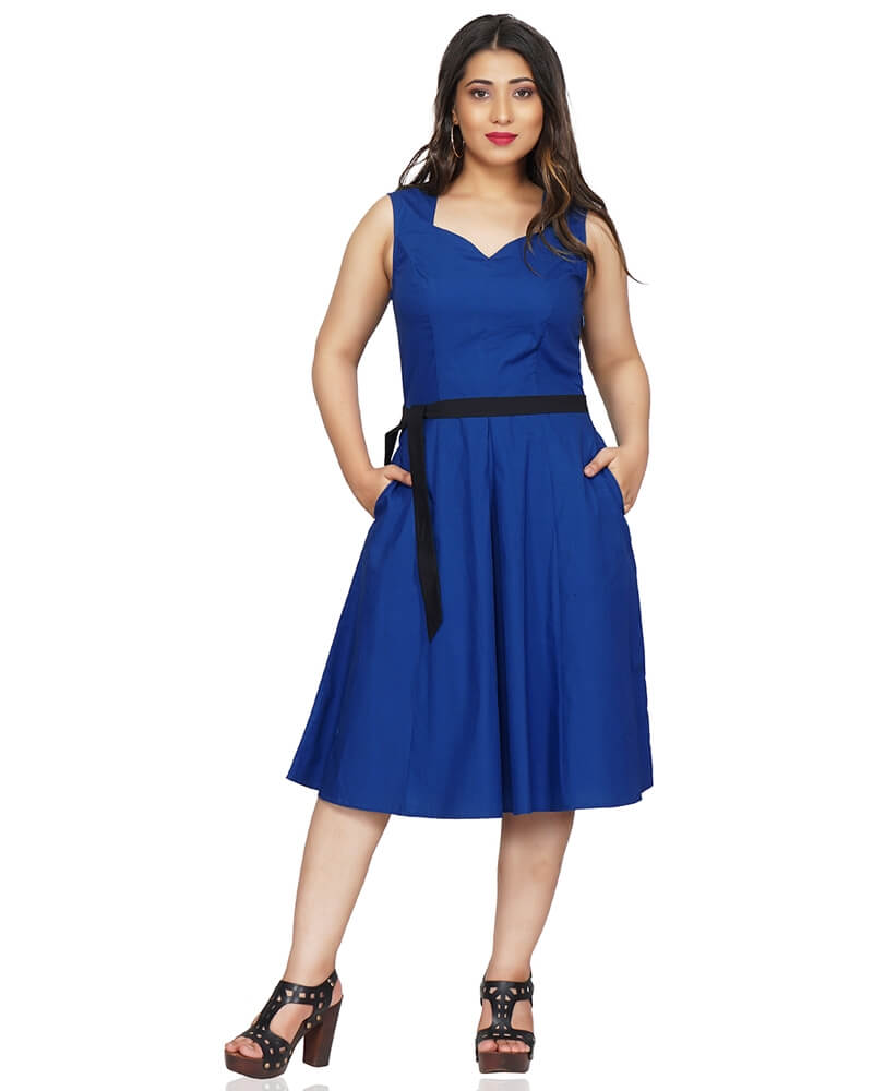 Buy Royal Blue Fit and Flare Prom Dress, prom dress, fit and flared
